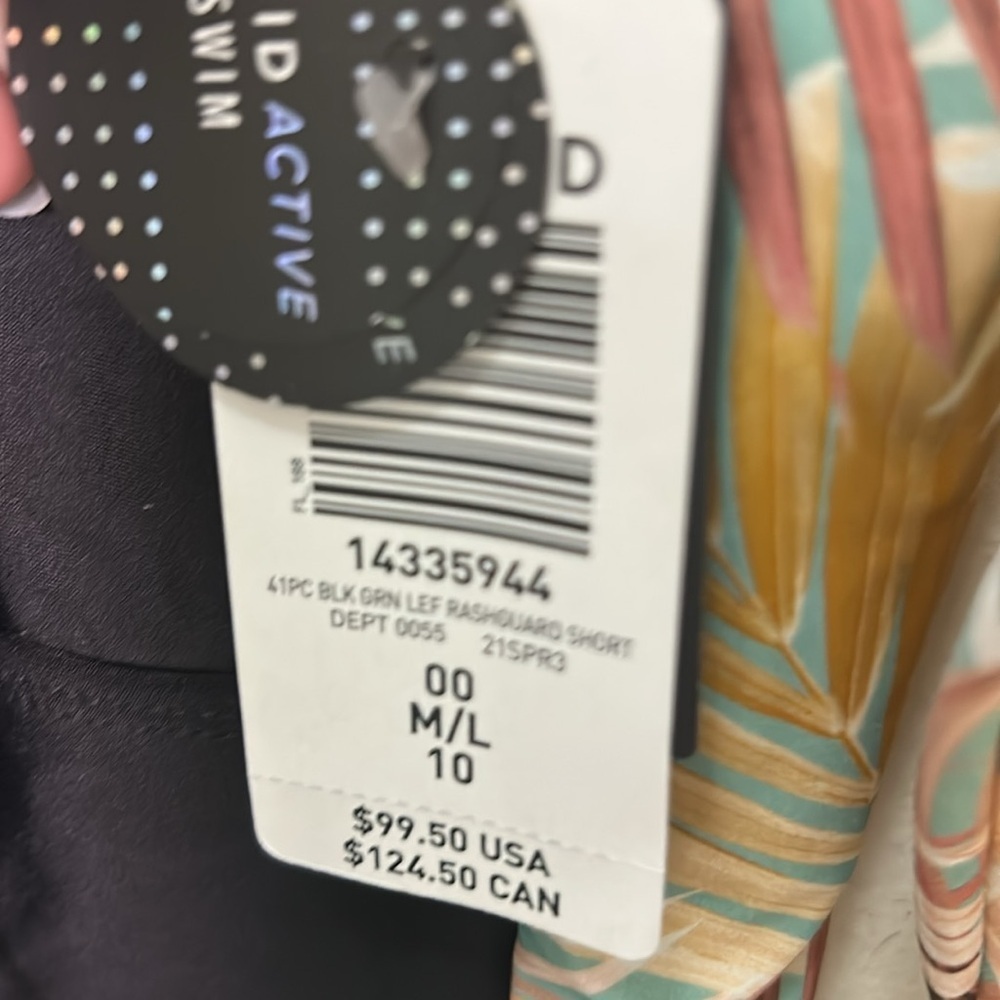 Torrid Green Leaf Active Swim Rash Guard Size 00 (10) NWT - Picture 10 of 12